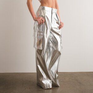 NWT Metallic Wide Leg Cargo Pants 🚀🛰️🛸